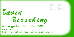 david wirsching business card